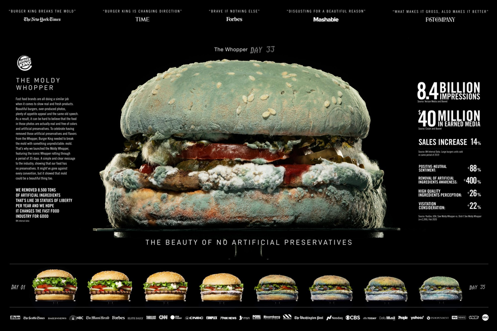 a moldy burger